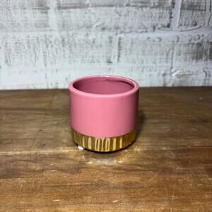 Small Pink & Gold Ceramic Pot